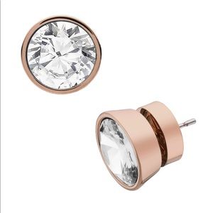 MICHAEL KORS gold earrings with crystals